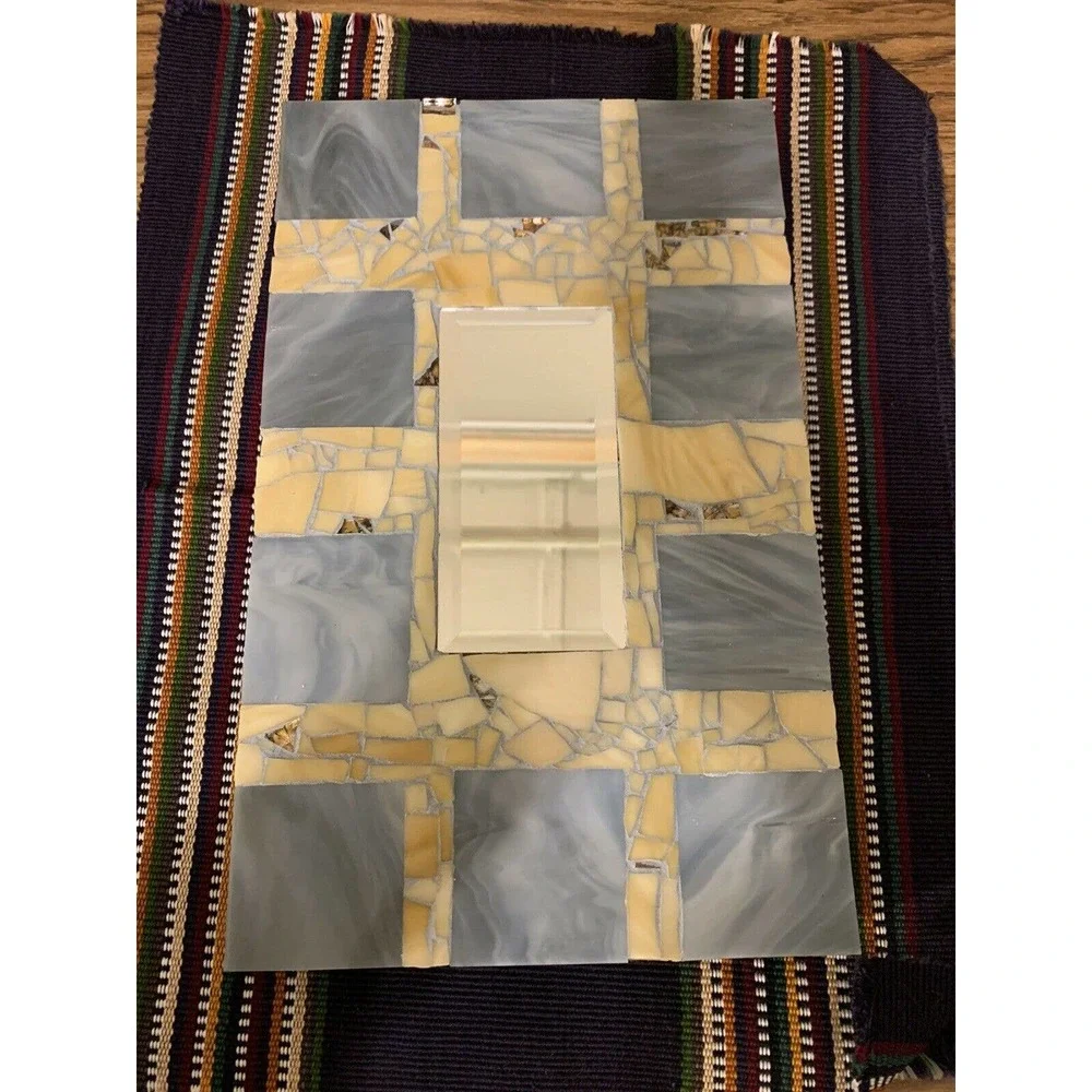 Mosaic Tile Decorative Rectangular Wall Mirror 12” x 7”